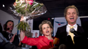 Geert Wilders viert in 2011 de provinciale verkiezingsoverwinning, samen met de inmiddels afgesplitste Laurence Stassen.