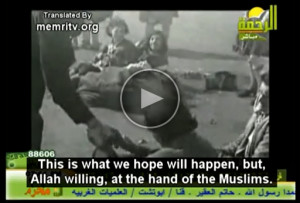 Holocaust-beelden met enthousiast commentaar op Al-Rahma TV, de zender van Muhammad Hassan 