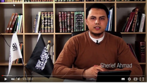 Sherief Ahmad in een video van De Boodschap van Islam, campagne van Hizb ut-Tahrir.